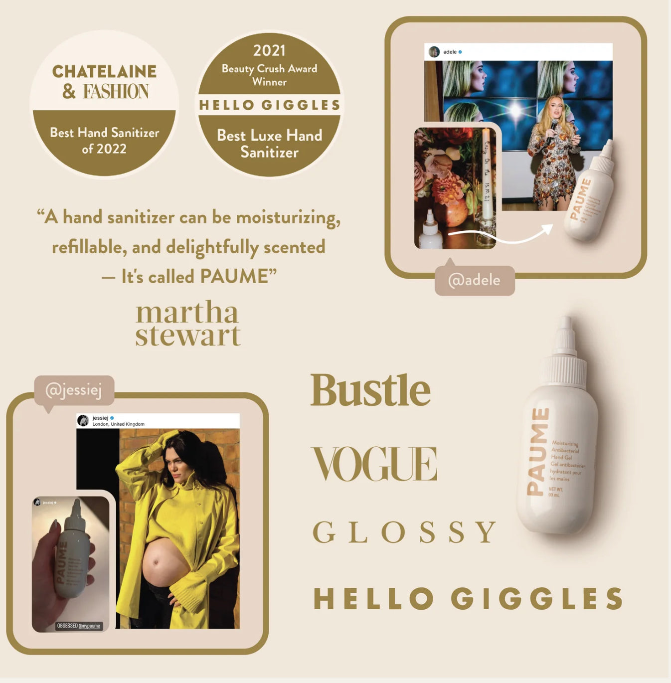 Paume Moisturing Antibacterial Hand Gel Travel Size image 2