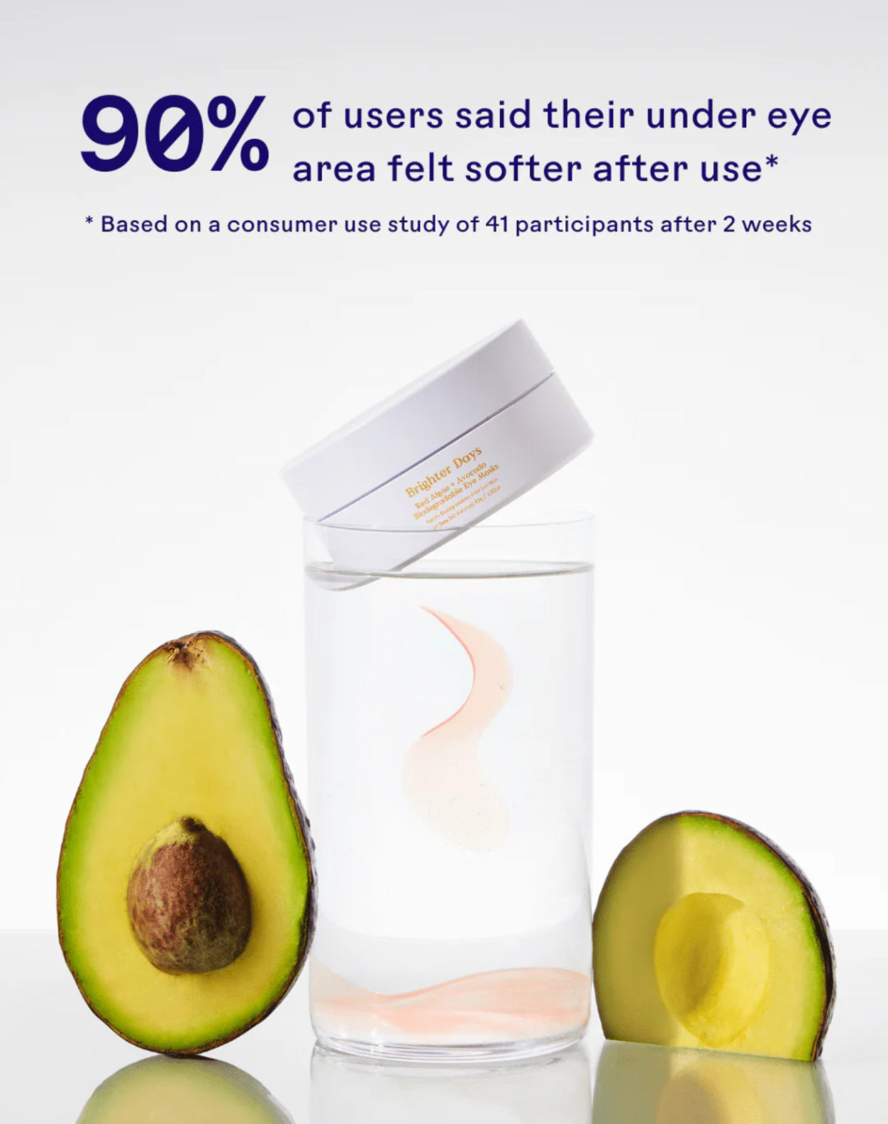 Three Ships Brighter Days Red Algae + Avocado Biodegradable Eye Masks